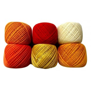LOT of 10 SHADES of YELLOW 6 Ply Strand Cotton Thread Yarn Cross Stitch Embroidery